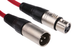 Kabel XLR 3m złącze A: 3-stykowe XLR złącze B: 3-stykowe XLR Czerwony RS PRO