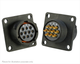 Złącze wielostykowe przemysłowe 10-pinowe Montaż na kołnierzu Wtyczka Souriau Sunbank by Eaton