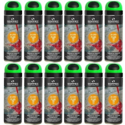 Farba geodezyjna do znakowania spray zielona 12 sztuk SOPPEC Fluo T.P.