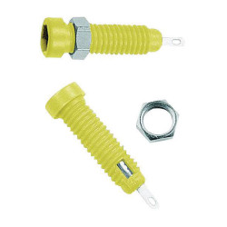 St&#xE4;ubli 230050-24 LB2-IF jack socket 2mm pin yel insulated bolt-mounted