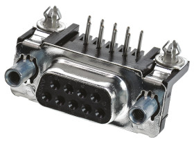 Złącze D-Sub 9-pinowe Żeński Kąt Proste Przewlekany raster 2.74mm Złoto na niklu