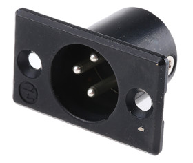 Złącze XLR 3 -pinowe Montaż na panelu Męski