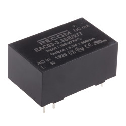 Zasilacz impulsowy nap. wyjściowe: 3.3V dc 3W 900mA 1 wyjście nap. wejściowe: 120 → 430 V dc, 85 → 305 V