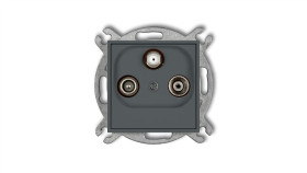 Icon Mechanizm Gniazda Abonenckiego Rtv-Sat Końcowego 1,5Db Grafitowy Mat 28Igs