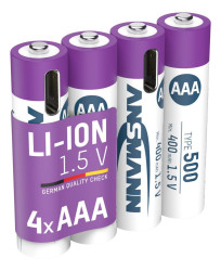 Akumulator AAA Litowo-jonowe, 1.5V, 500mAh 1311-0028, Ansmann, Ansmann Li-Ion
