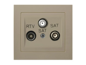 KIER Gniazdo antenowe RTV-SAT z dwoma wyjściami 2xSAT beżowy GPA-W2S/01 OSPEL
