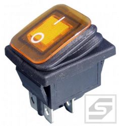 Przełącznik hermetyczny KCD2Y-230V 16A/250VAC;podśw. żółty;ON-OFF;