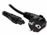 KAB45.66K Kabel zasilający wtyk unischuko, katowy (PL i niemiecki) - gniazdo typu "koniczynka", długość 1.8 m, czarny z bolcem z