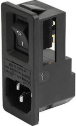 Combination element plug C14 or C18, 3 pole/2 pole, snap-in, plug-in connection, black, 4304.6072