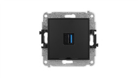 Icon Mechamizm Gniazda Pojedynczego Usb A-A 3.0, Bez Pola Opisowego Czarny...