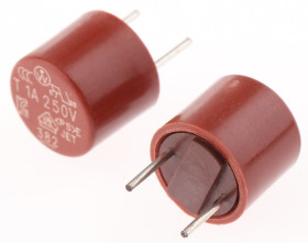 Bezpiecznik nieresetowalny 1A 250V ac Wickmann T Nylonowe 100 A rozstaw 5.08mm