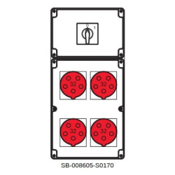 Rozdzielnica 0-1(32A) 4x5x32A INA=32A IP54 SB-008605-S0170-54