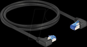 80464 RJ45 Network Cable Cat.6A S/FTP right / left angled 1 m black