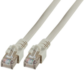 Patch cable, RJ45 plug, straight to RJ45 plug, straight, Cat 5e, SF/UTP, PVC, 0.25 m, gray, K5455.0,25