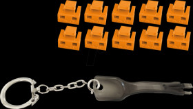 BS08-01035 RJ45 port blocker set, socket, orange, 10 pieces