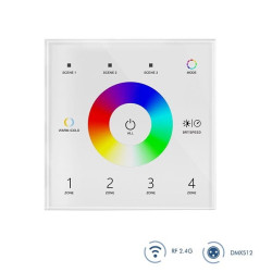 Szklany panel LED RGB+CCT RF + DMX512 230V Skydance biały T15
