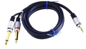 Kabel audio wt.Jack 3,5 stereo /2x wt.Jack 6,3 mono MK71 10m