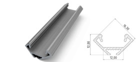Narożny profil ALU anoda srebrny 2010mm, max szer taśmy 12mm
