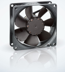 DC axial fan, 24 V, 80 x 80 x 25 mm, 69 m³/h, 32 dB, ball bearing, ebm-papst 8414 N/2