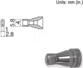 N61-16 Entlötdüse N61-16, Ovaler-Typ, 4,0 x 1,0 mm