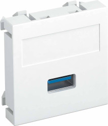 Nośnik multimedialny USB 3.0A 45x45mm sw-gr OBO Bettermann, 6104877, szary, (S x W x G) 45 x 45 x 9 mm