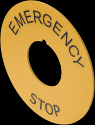 Label, printed with “EMERGENCY STOP”, for 61 series, 61-9970.2