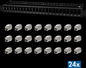 NK5001 Patchpanel, 19", 24-Port, Cat.6a