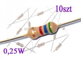 Rezystor węglowy 180 Ohm 0,25W ( min. x10szt)