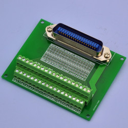 CZH-LABS 36-Pin 0.085&quot; Centronics Vertical Male Ribbon Connector Screw Terminal Block Breakout Board.