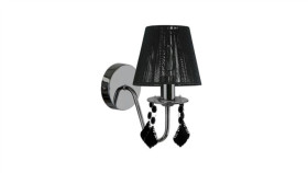 Kinkiet Mona Czarny W Stylu Glamour Z Ozdobnymi Kryształkami Lp-5005/1W...