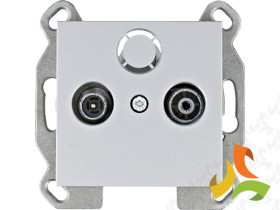 LUMINA Gniazdo antenowe RTV przelotowe srebrne WL3022 HAGER