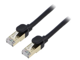 WKJS010501 Patch cord F/UTP 7 linka Cu PVC czarny 5m 28AWG