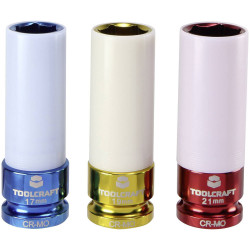 Toolcraft 1544321 Bit Set 1/2&quot; 3pc Protective Chrom-Molybdenum Steel