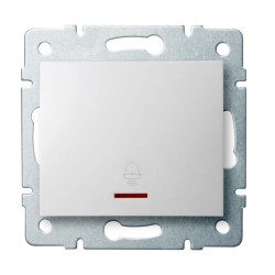 LOGI Łącznik zwierny dzwonek z LED śrubowy 10AX 250V biały 021080102 25075
