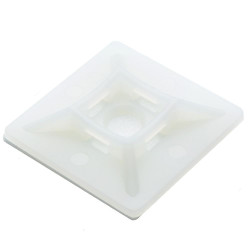 28x28mm Natural Adhesive Cable Tie Base - Pack of 100