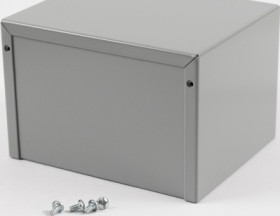 Aluminum enclosure, (L x W x H) 152 x 127 x 102 mm, gray (RAL 7046), IP32, 1411P