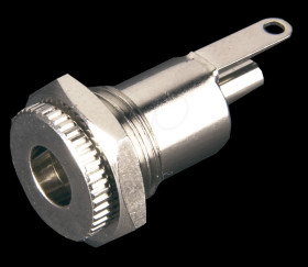 11638 Barrel connector panel jack, central installation, metal