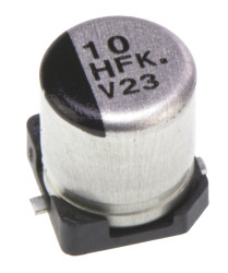 Aluminiowy kondensator elektrolityczny 10μF 50V dc SMD Panasonic roztaw: 1.5mm 5 (Dia.) x 5.8mm