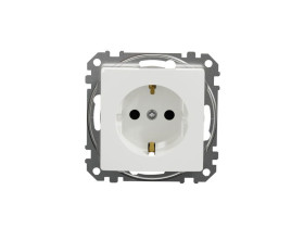 SEDNA DESIGN & ELEMENTS Gniazdo pojedyncze z uziemieniem schuko z przesłonami białe SDD111021 SCHNEIDER ELECTRIC