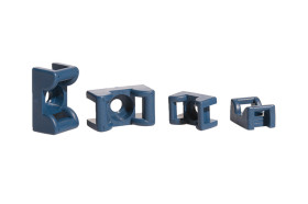 Uchwyt opaski kablowej do opasek 14.5mm długość 24.8mm szerokość 14,5 mm średnica otworu 5.1mm HellermannTyton Niebieski