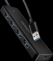 HUE-C1A USB 3.0, 5-port hub, 4xA, PD, USB-A cable