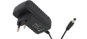 POSB24050A Zasilacz adapter czarny 12W 24V/0.5A gniazdo AC:CEE7/16. wtyk DC:2.1/5.5(+)