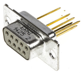 Złącze D-Sub 9-pinowe Żeński Prosty Przepust raster 2.75mm Złoto