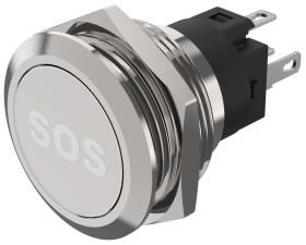 Podświetlany łącznik przyciskowy Chwilowy SPDT średnica wycięcia 22.3mm, montaż panelowy EAO