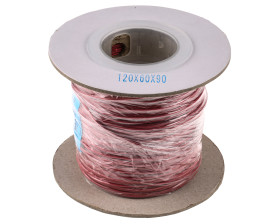 Przewód montażowy 0,33mm² Czerwony RS PRO XLPE 22 AWG 6 kV DC dł. 100m 17/0,16 mm +105°C UL 3239