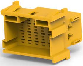 Plug, unequipped, 18 pole, straight, 3 rows, yellow, 1-967629-4