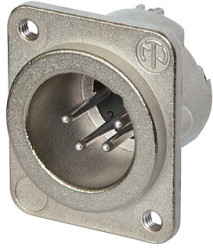 XLR panel plug, 4 pole, silver-plated, 1.5 mm², AWG 16, zinc die casting, NC4MD-LX-M3