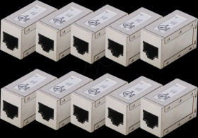 AT-AG-8-8-C6S-10 CAT 6, modular couplers, shielded - 10 pieces