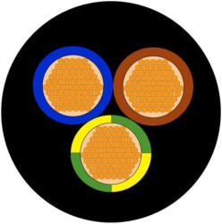 Sieciowy kabel zasilający 3 Core Polichlorek winylu PVC Sheath Czarny 11.8mm od , 500 V