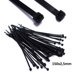OPASKI KABLOWE 150/2.5 TRYTKI CZARNE 100 SZTUK